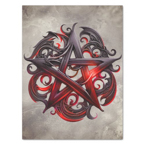 Gothic Wizardry  Glowing Pentagram with Flourish Tissue Paper