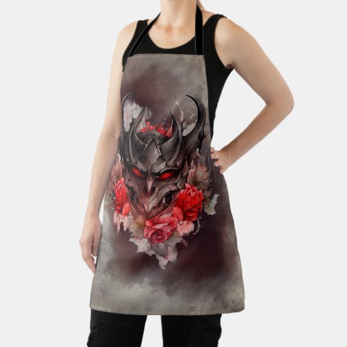Gothic Wizardry  Red Eyed Demon Beast with Roses Apron