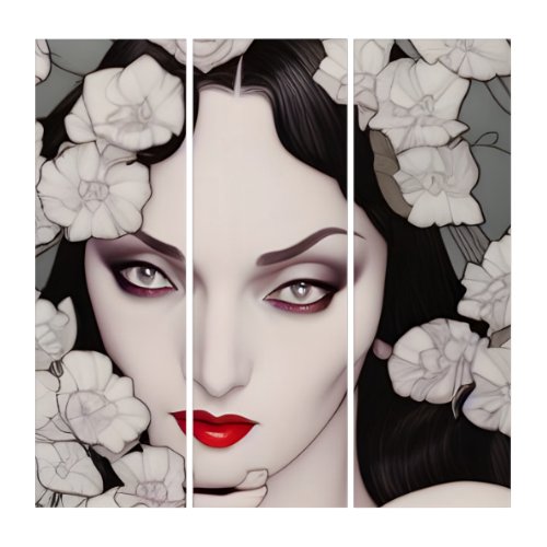 Gothic Woman Florals AI Generated Art