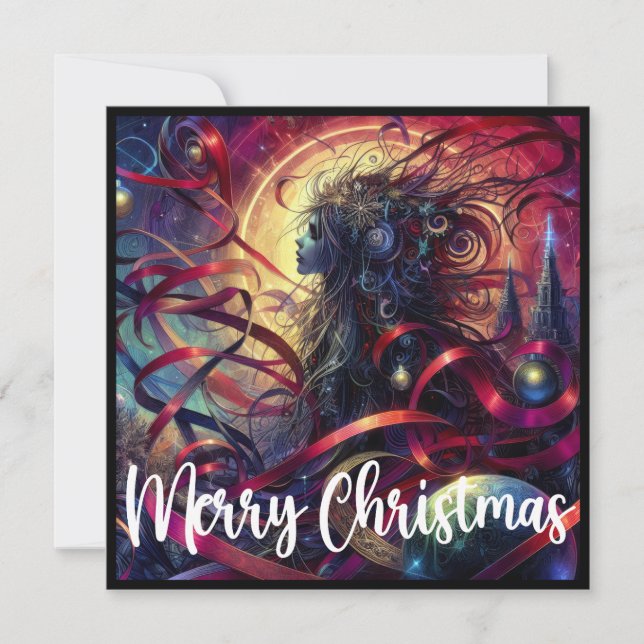  Gothic Woman Style Christmas  Holiday Card (Front)