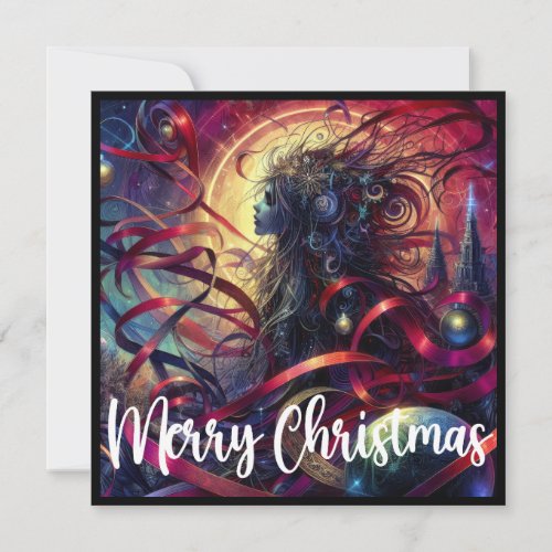  Gothic Woman Style Christmas  Holiday Card