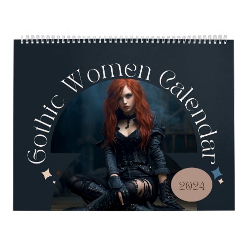 Gothic Women Calendar Wall Calendars 2024