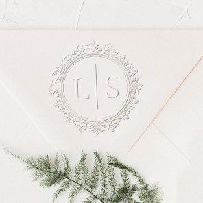 Gothic Wreath Monogram Elegant Wedding Embosser