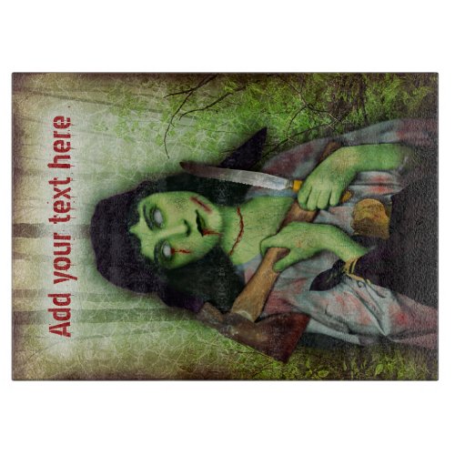 Gothic Zombie Girl Halloween Horror Cutting Board