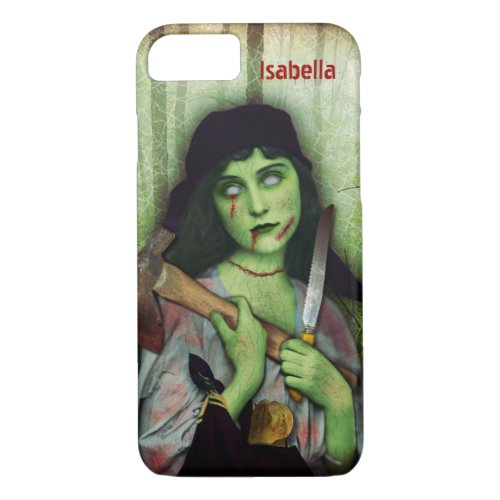 Gothic Zombie Girl Halloween Horror Name iPhone 87 Case