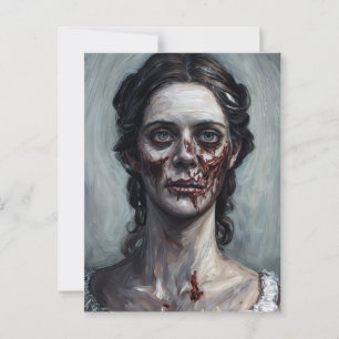 Gothic Zombie Woman Horror Portrait Postcard