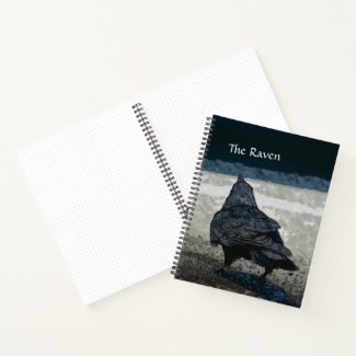 Gothis Raven in Shades of Gray and Black Notebook