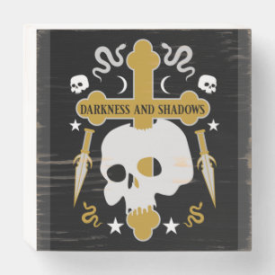 Goths Skull And Cross Gothic's Wooden Box Sign