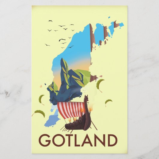 Gotland Baltic Sea Viking Travel map (Front)
