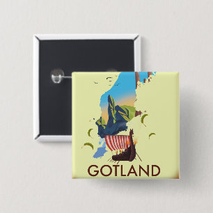 Gotland Baltic Sea Viking Travel map Button