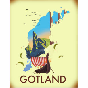 Gotland Baltic Sea Viking Travel map Cutout
