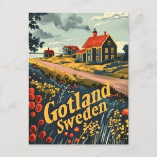 Gotland Sweden tavel ad Postcard