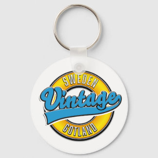 Gotland Sweden vintage style logo Keychain