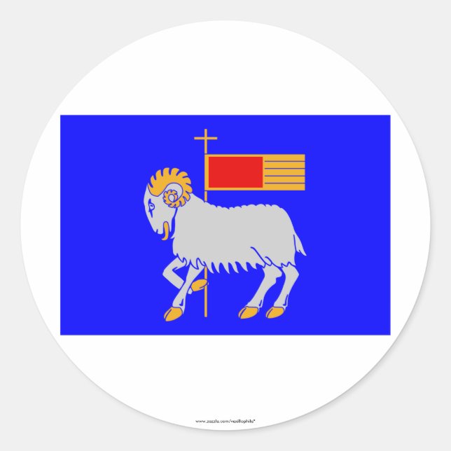 Gotlands län flag classic round sticker (Front)