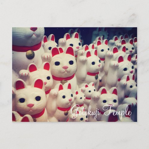 Gotokuji Temples Maneki Neko Lucky Cats Postcard