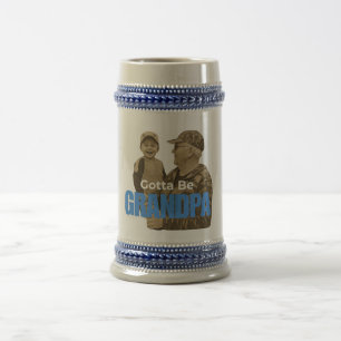 Gotta Be Grandpa Classy Retro Vintage Camo Family Beer Stein