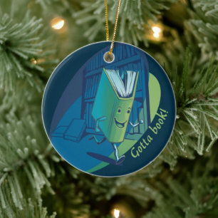 Gotta Book Ceramic Ornament
