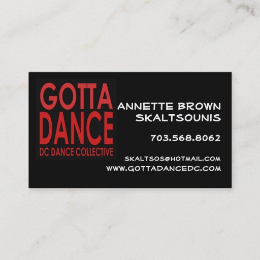 Customizable Gotta Dance Business Card