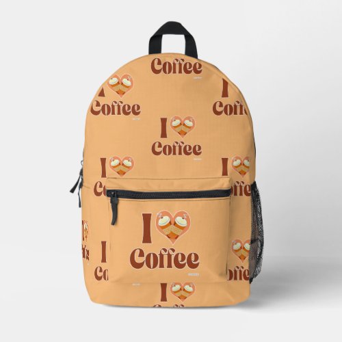 Gotta Love Coffee Cute Heart Motto Printed Backpack