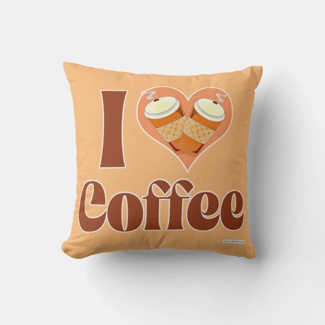 Gotta Love Coffee Cute Heart Motto Throw Pillow (Front)