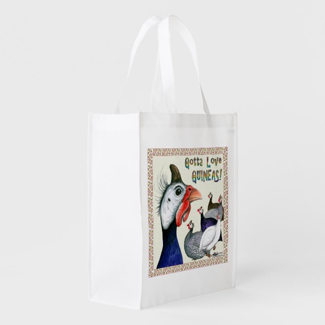 Gotta Love Guineas! Grocery Bag (Back Side)