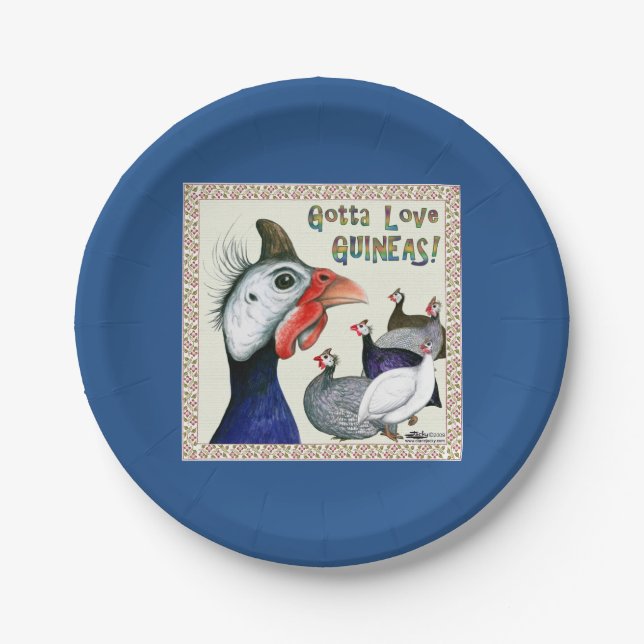 Gotta Love Guineas! Paper Plates (Front)