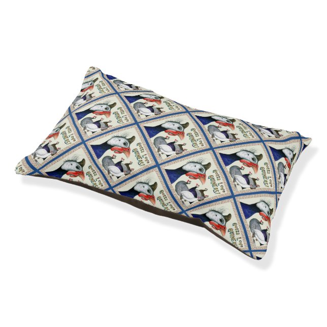 Gotta Love Guineas! Pet Bed (Angled)