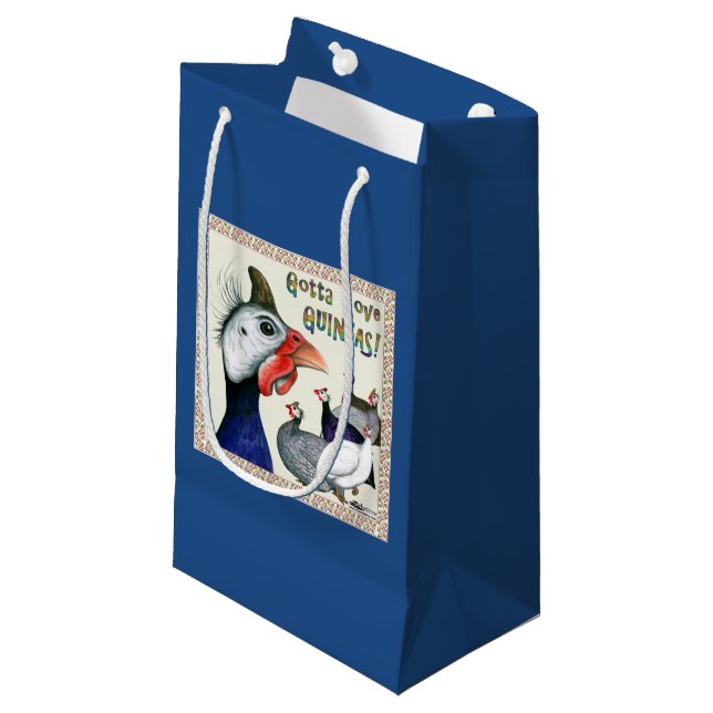 Gotta Love Guineas! Small Gift Bag (Front Angled)