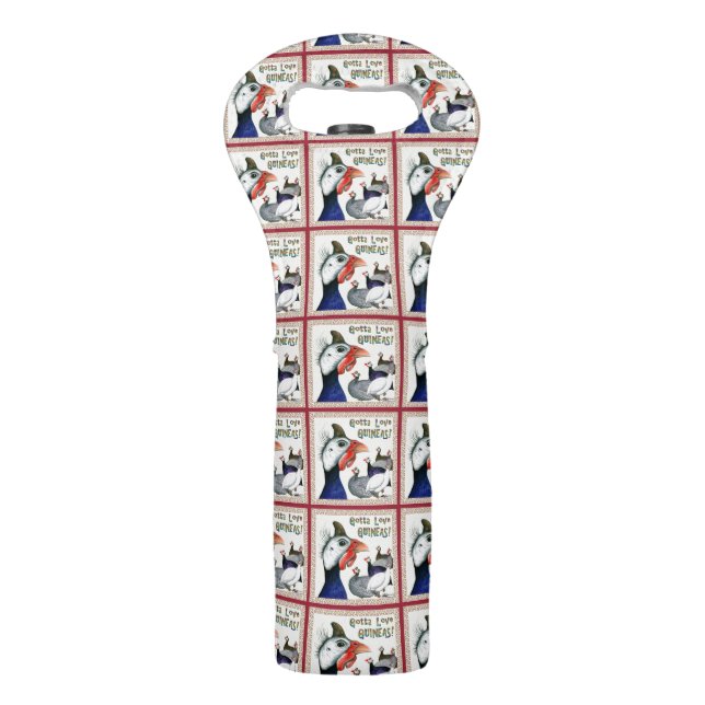 Gotta Love Guineas! Wine Bag (Front)