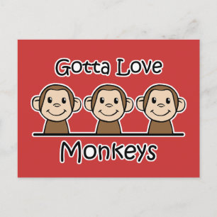 Gotta Love Monkeys Postcard