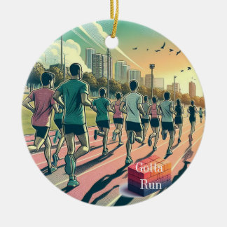 Gotta Run Running Club Pop Art Ceramic Ornament