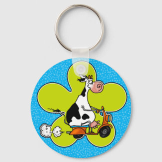 gotta scoot green flower keychain