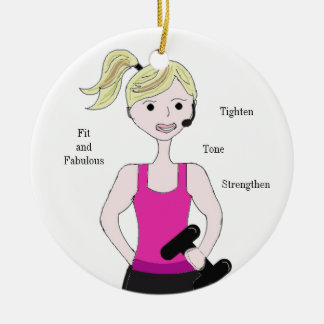 Gotta Work Out Female Weight Lifting Ceramic Ornament