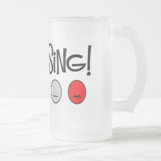 gottasing6 frosted glass beer mug