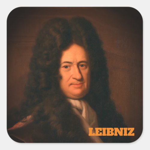 Gottfried Wilhelm Leibniz c 1695 Square Sticker