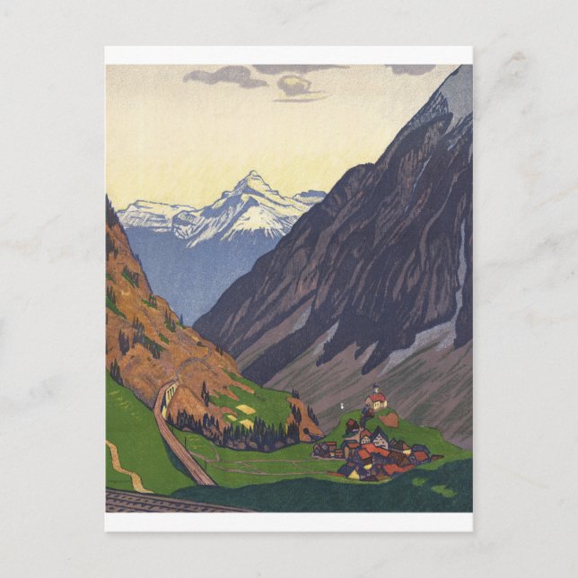 Gotthard Pass mountain pass in the Alps Postcard (Front)