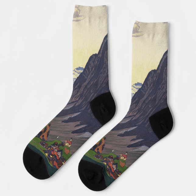 Gotthard Pass mountain pass in the Alps Socks (Left)