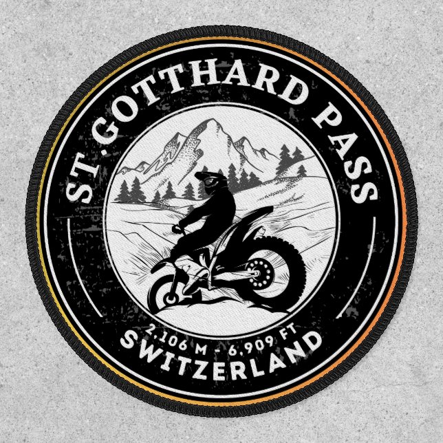 Gotthard Pass swiss–alps motorcycle tour Patch (Front)