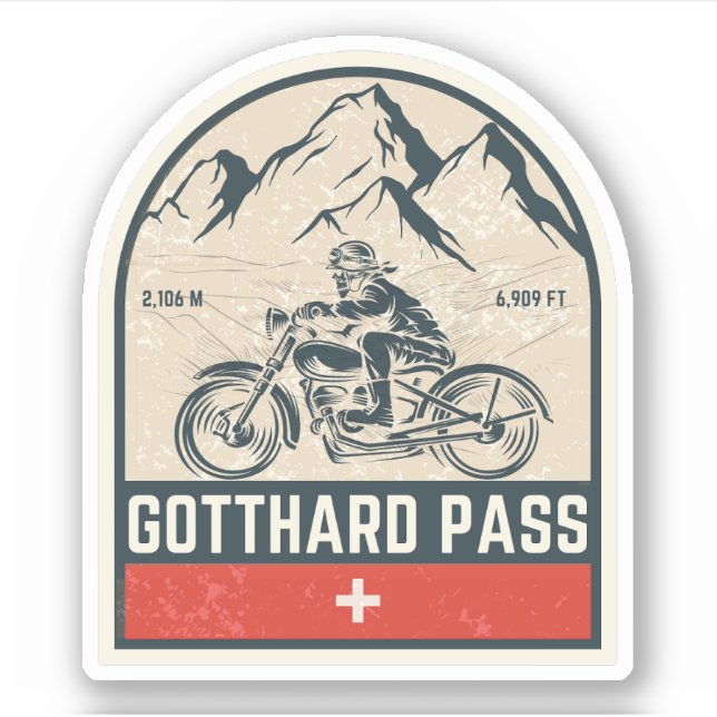 Gotthard Pass swiss–alps motorcycle tour Sticker (Front)