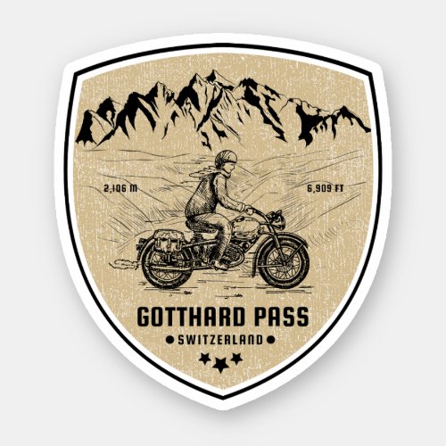 Gotthard Pass swissalps motorcycle tour Sticker