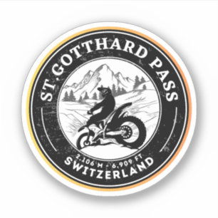 Gotthard Pass swiss–alps motorcycle tour Sticker