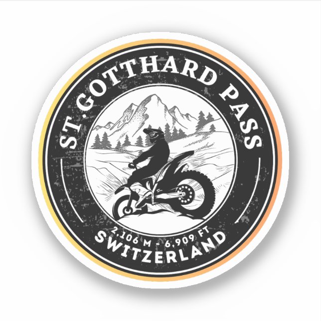 Gotthard Pass swiss–alps motorcycle tour Sticker (Front)