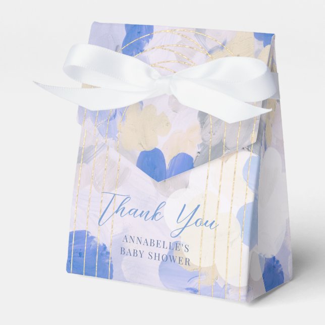 Gouache Paint Brush Stroke Baby Shower Favor Boxes (Front Side)