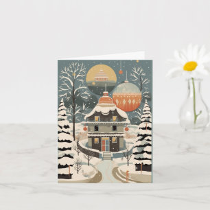 Gouache Vintage Retro Christmas Card