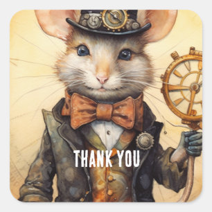 Goudawhisk steampunk square sticker