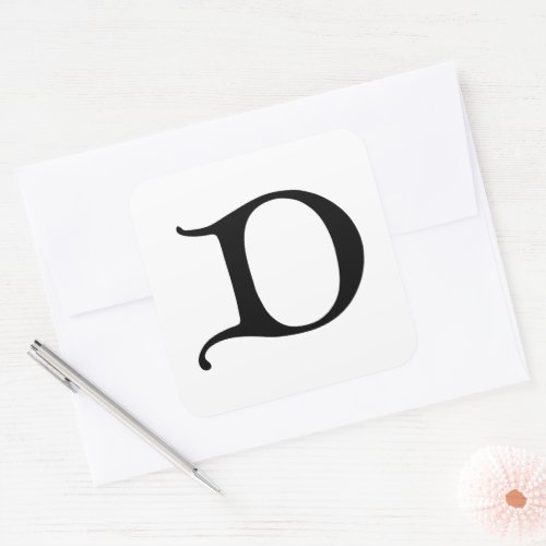 Goudy-Lombardic Gothic Versal Capital Letter D Square Sticker