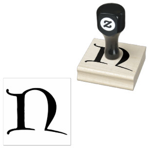 Goudy-Lombardic Gothic Versal Capital Letter N Rubber Stamp