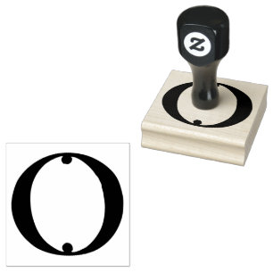 Goudy-Lombardic Gothic Versal Capital Letter O Rubber Stamp