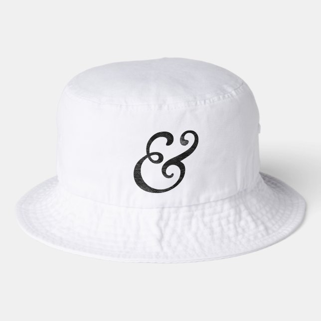 Goudy Old Style Italic Letterpress Black Bucket Hat (Front)