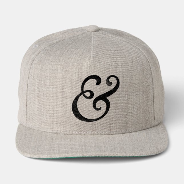 Goudy Old Style Italic Letterpress Black Snap Back Hat (Front)